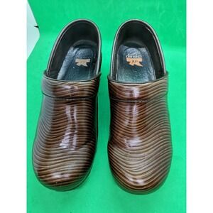 DANSKO XP STRIPE CLOGS WORKS SHOES BROWN WOMEN'S SIZE 39
